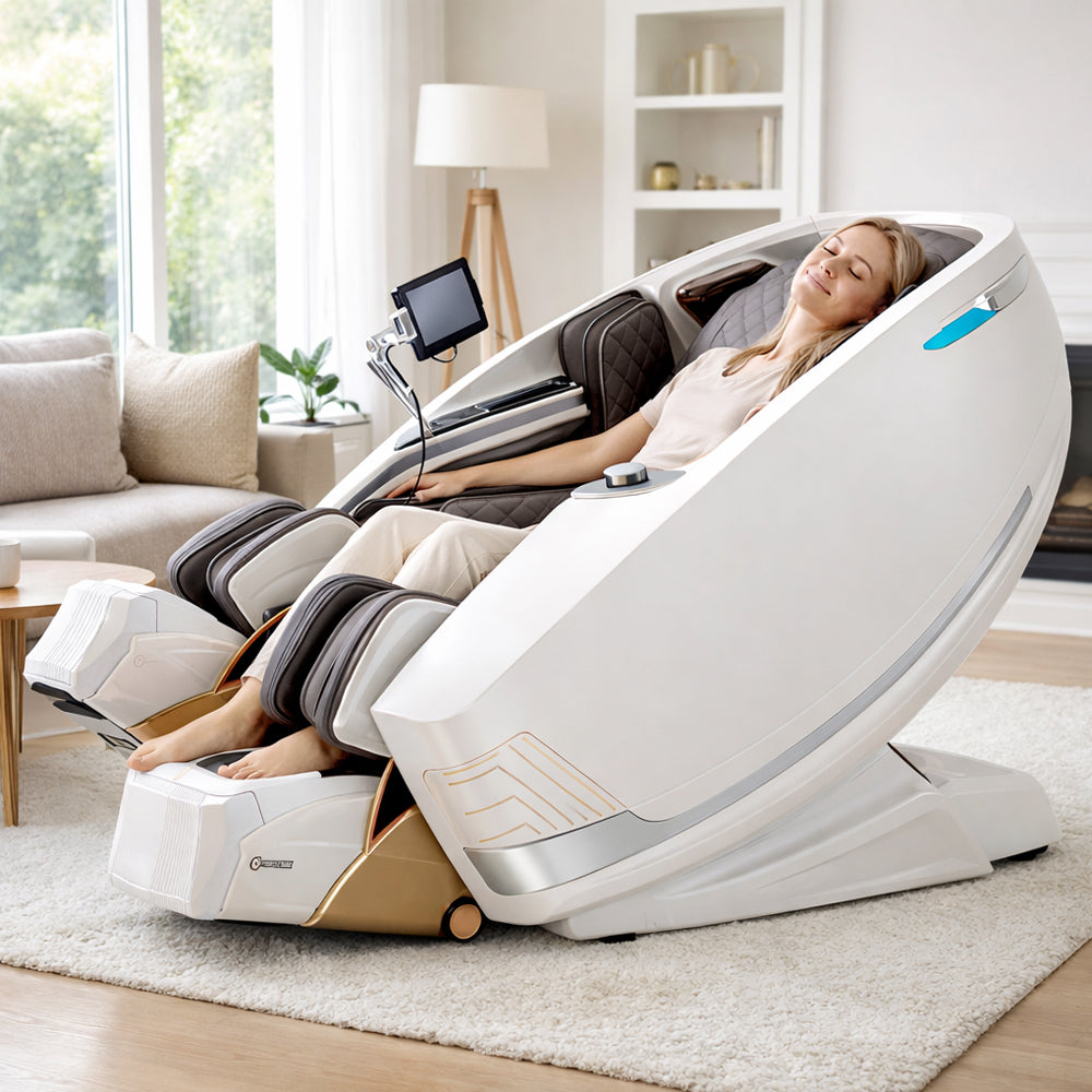 Massagestol 4D kropsscanning, Dual Zone Stretching, 32 airbags, varme i lænd/ben & Zero Gravity - Model 988A