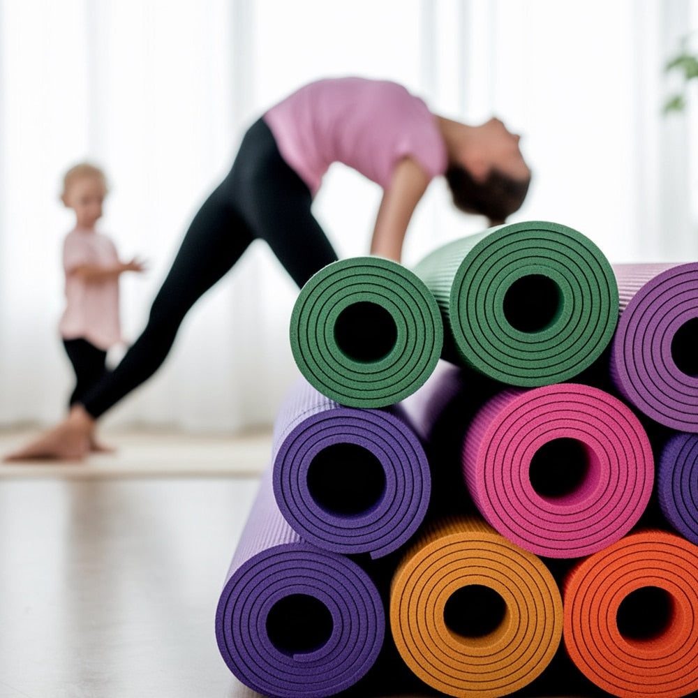 Yogamåtte 5 mm - flere forskellige farver -
