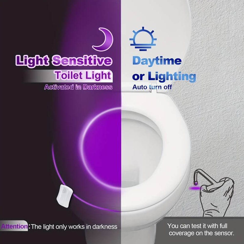 Toilet LED-lys (8 forskellige farver)