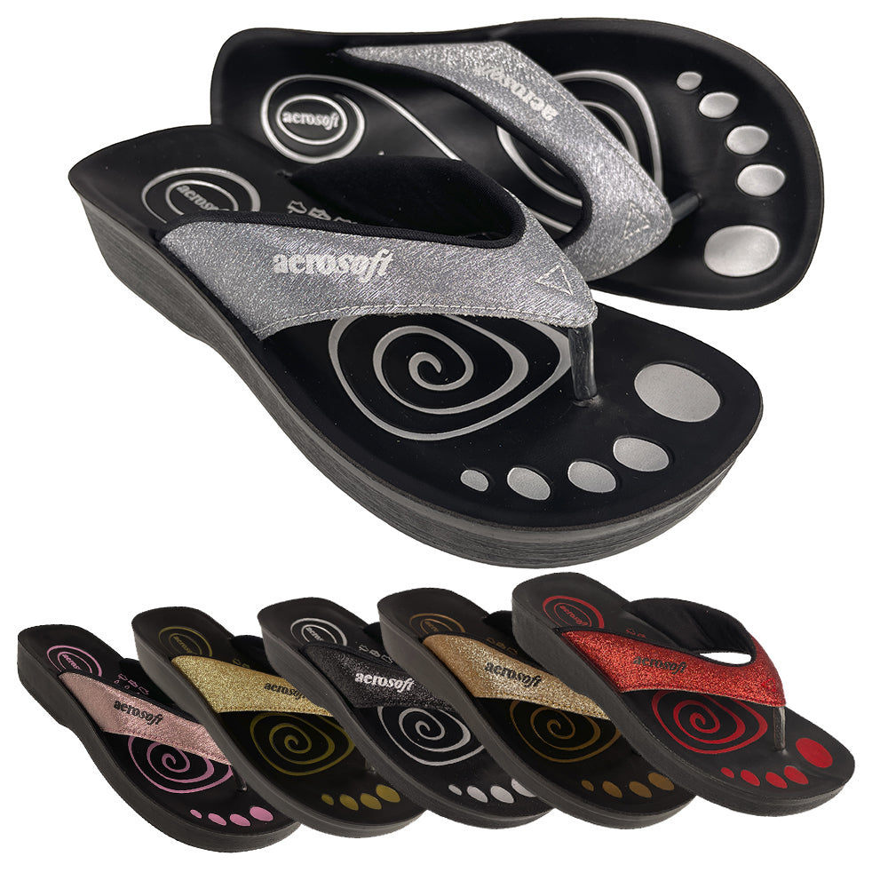 Sandaler Aerosoft - Model 825 m. glimmer -