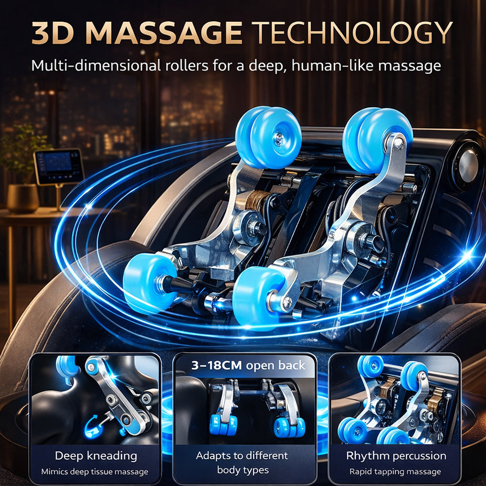 Massagestol 3D kropsscanning, SL-skin­ne, 32 airbags, varme i lænd/ben & Zero Gravity - Model 988Q6
