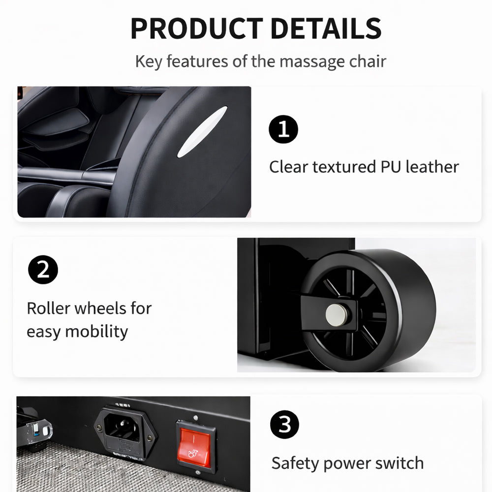 Massagestol - Varmeterapi, AI-styring, Zero Gravity - Model A5 Plus