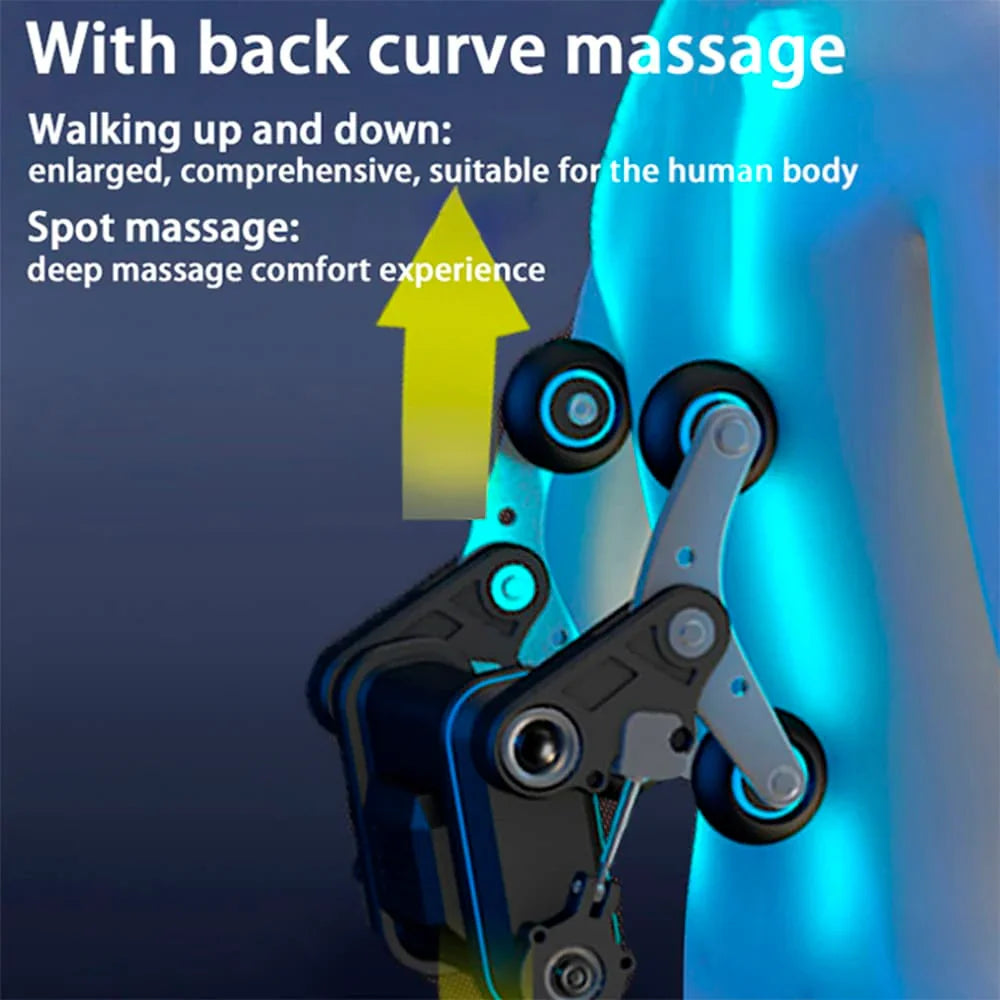 Massagestol 4D med SL-teknologi, lufttryksmassage, Varmeterapi og stor touchskærm - Model A6 Sort