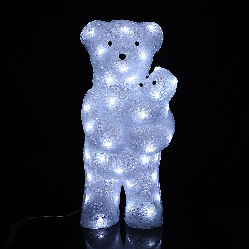 Isbjørn Akryl - højde 60 cm med LED-lys -