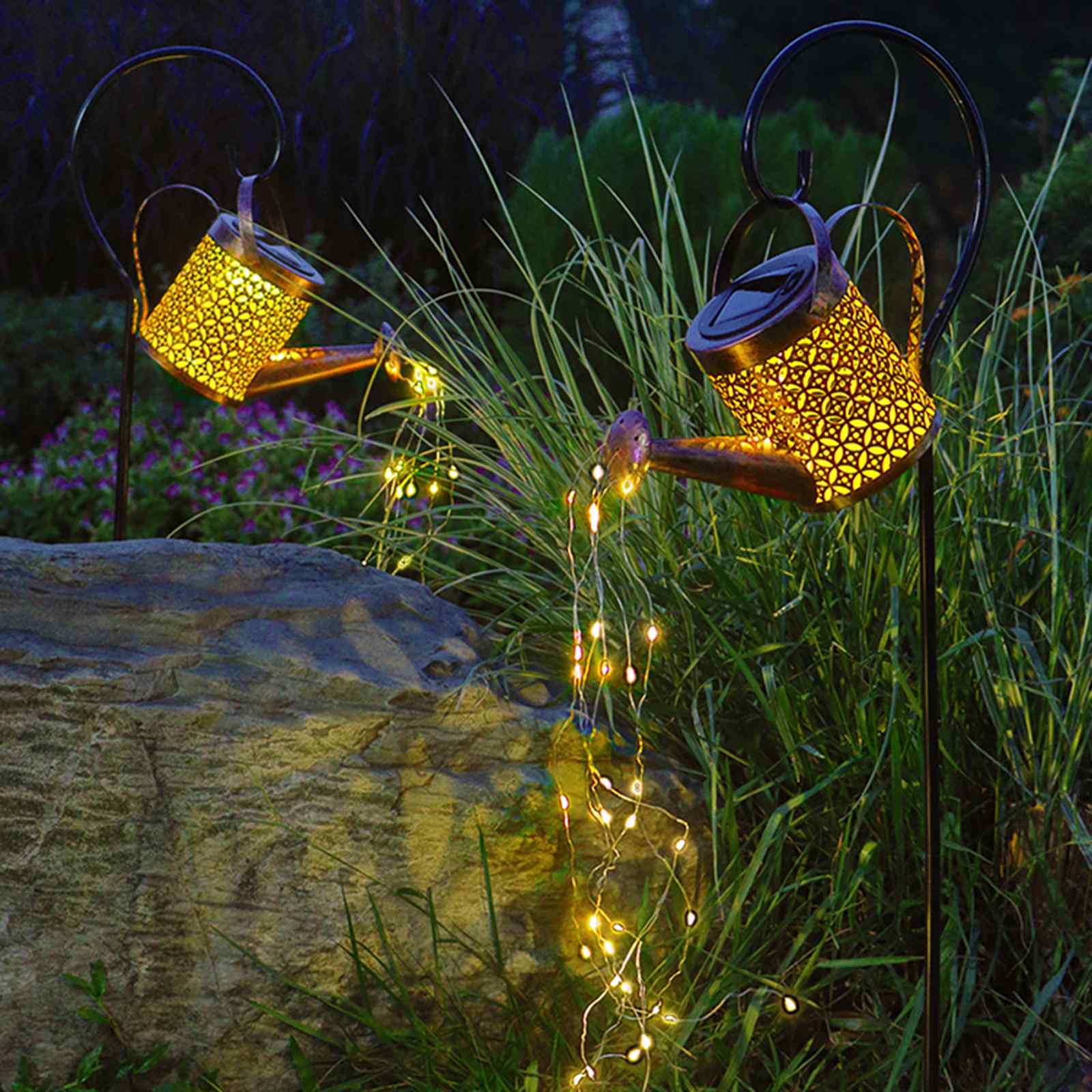 Solcelle vandkande LED-lampe til haven