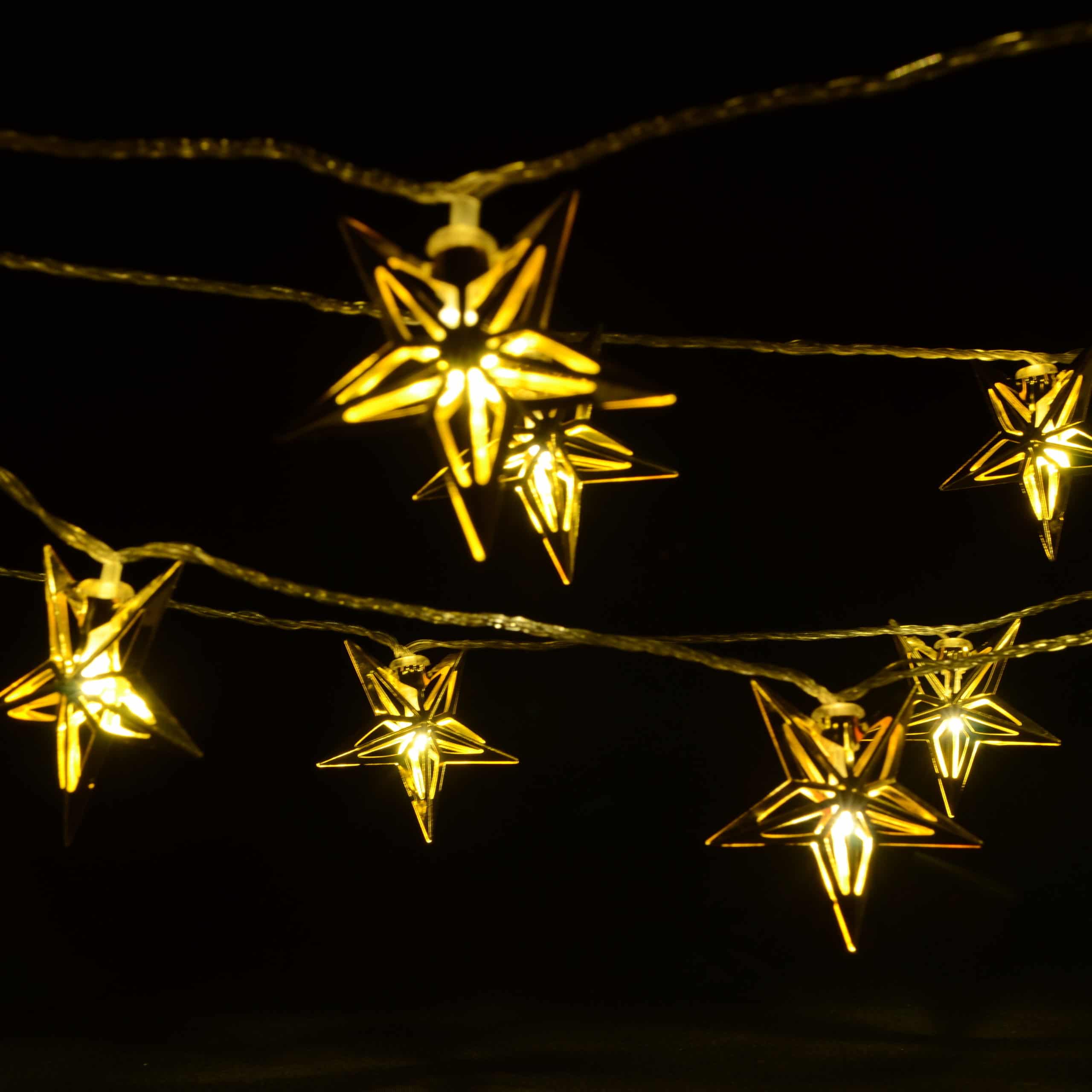 LED-Lyskæde m/Guld Stjerner (3