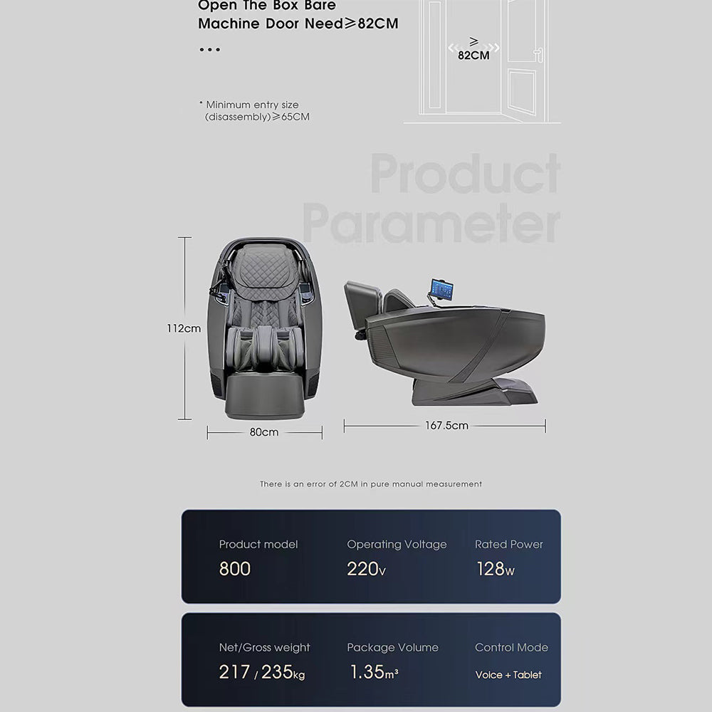 Massagestol 4D, Lux Pro med en af markedets bedste SL-skinner og intelligent AI-styring – Model 988F6