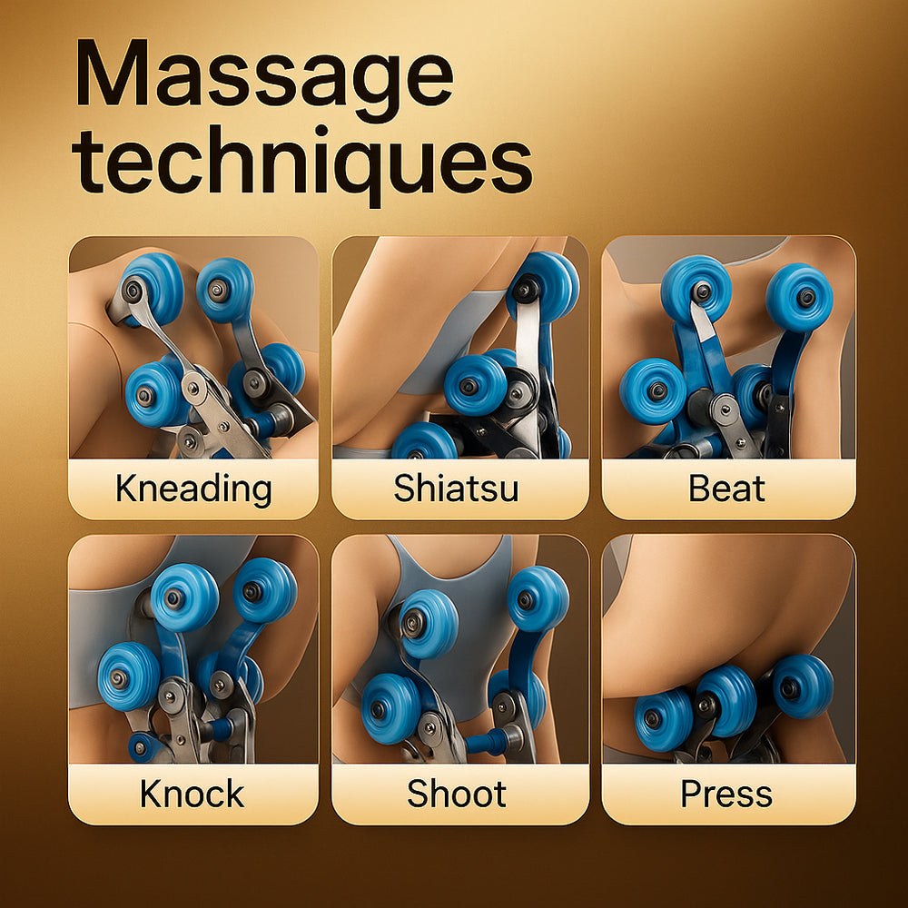 Massagestol 4D Luksus Pro+ med SL-teknologi, Varmeterapi, Stemme Kontrol & Touchskærm - Model M5 hvid