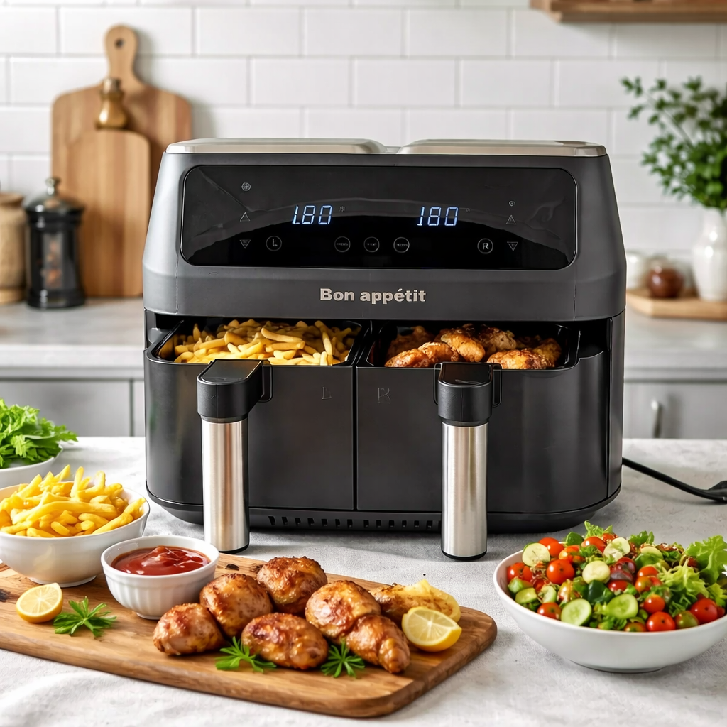 Airfryer 8,0 l (fedtfattig: grille, bage, stege og friturestege)