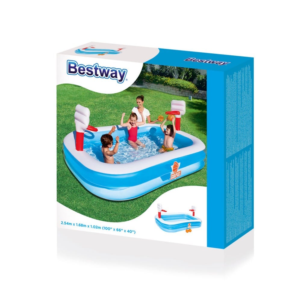 Børnepool m/indbygget basketballkurv fra Bestway