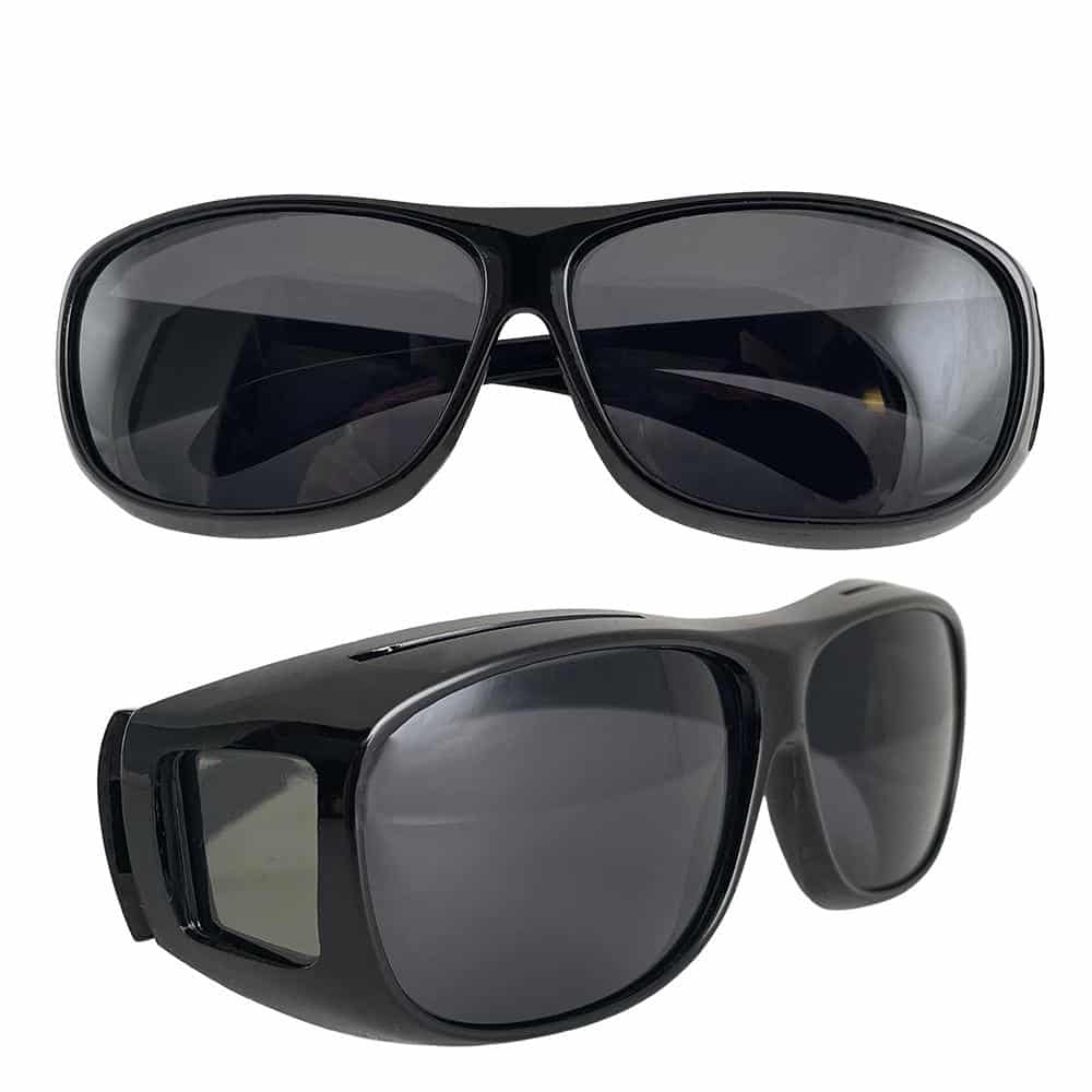 HD-Vision briller - 2 stk dag+nat polariserede briller (perfekt som bilkørsels- sports- nattekørsels- &amp; UV-solbriller)