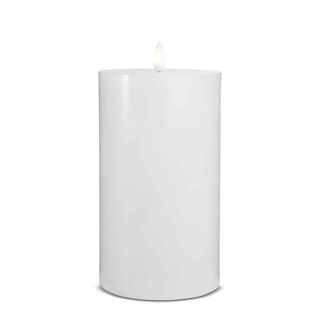 LED Stearinlys - 1 stk. - ø10 x 20 cm - m/3D flamme - (flere farver)