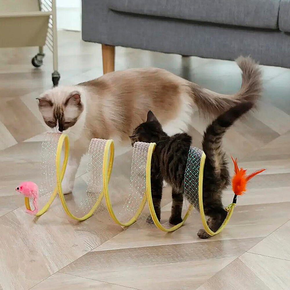 Kattetunnel med mus og klokke