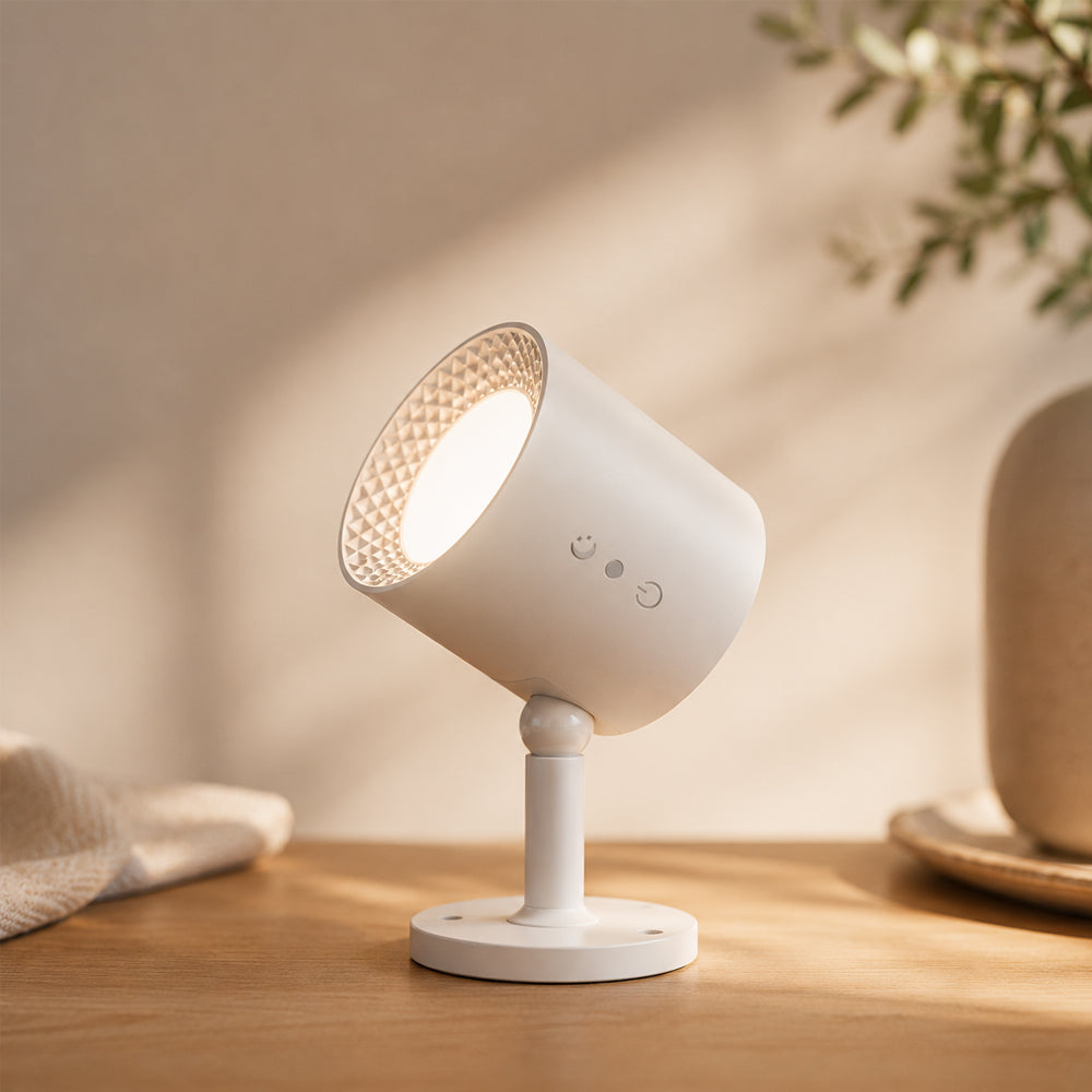 LED natlampe 360° roterbar, magnetisk, 3 farvetemperaturer - hvid eller sort