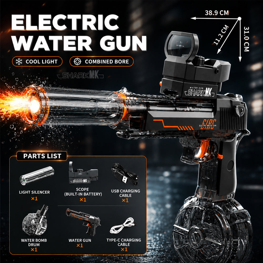 Vandpistol - elektrisk med sejt LED-lys