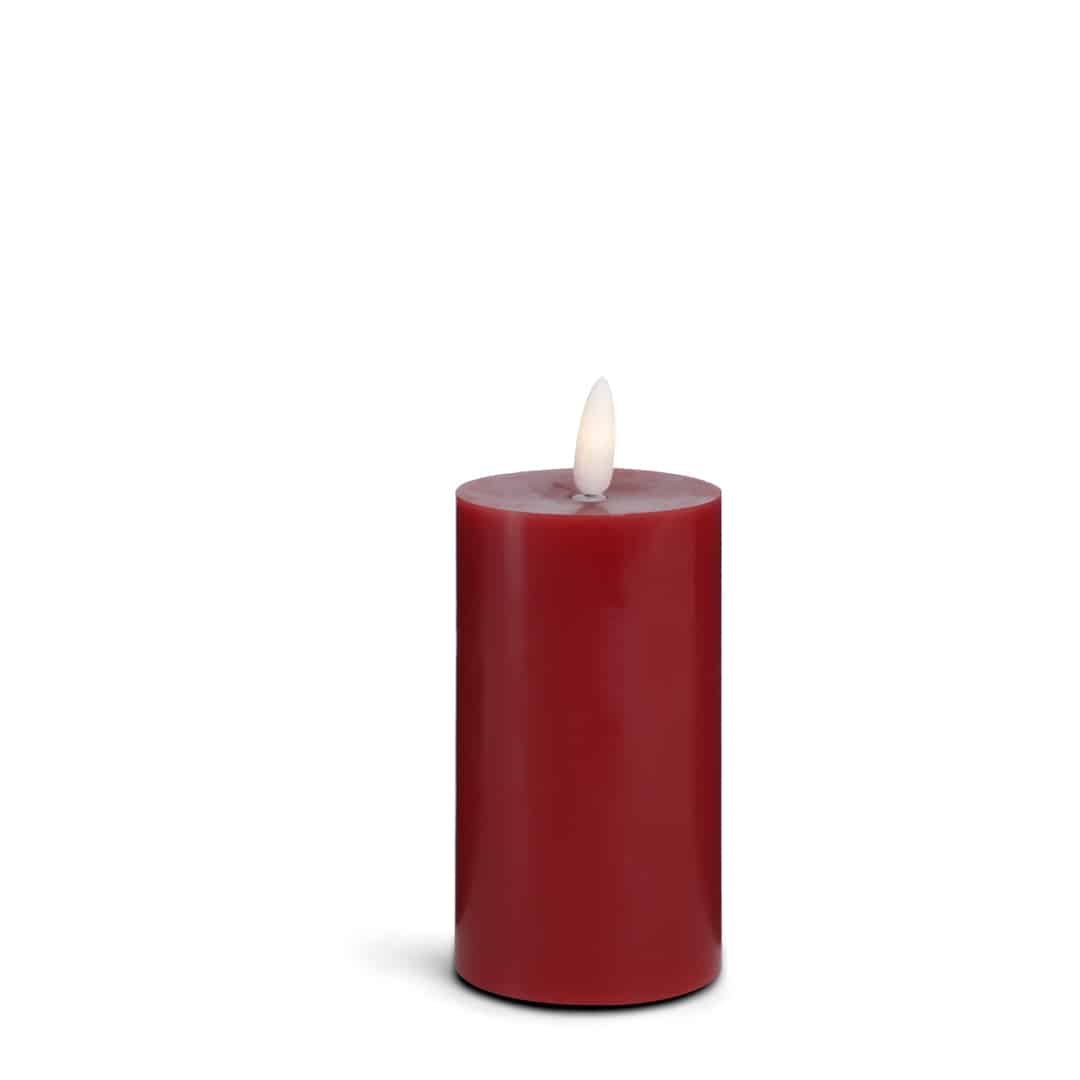 LED Stearinlys - 1 stk. - ø5,5 x 12,5 cm - m/3D flamme - (flere farver)