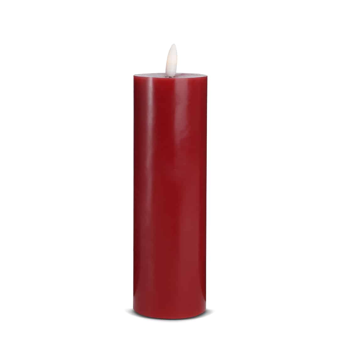 LED Stearinlys - 1 stk. - ø5,5 x 20 cm - m/3D flamme - (flere farver)