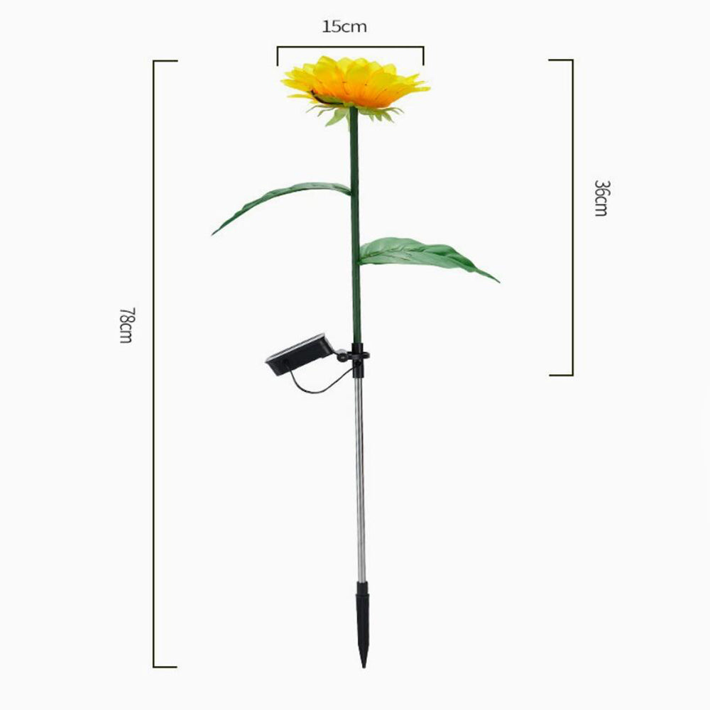 Solcelle Solsikke Lamper til haven - 1 blomst - 78 cm