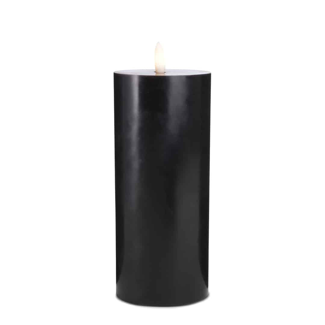 LED Stearinlys -1 stk. - ø7,5 x 20 cm - m/3D flamme - (flere farver)