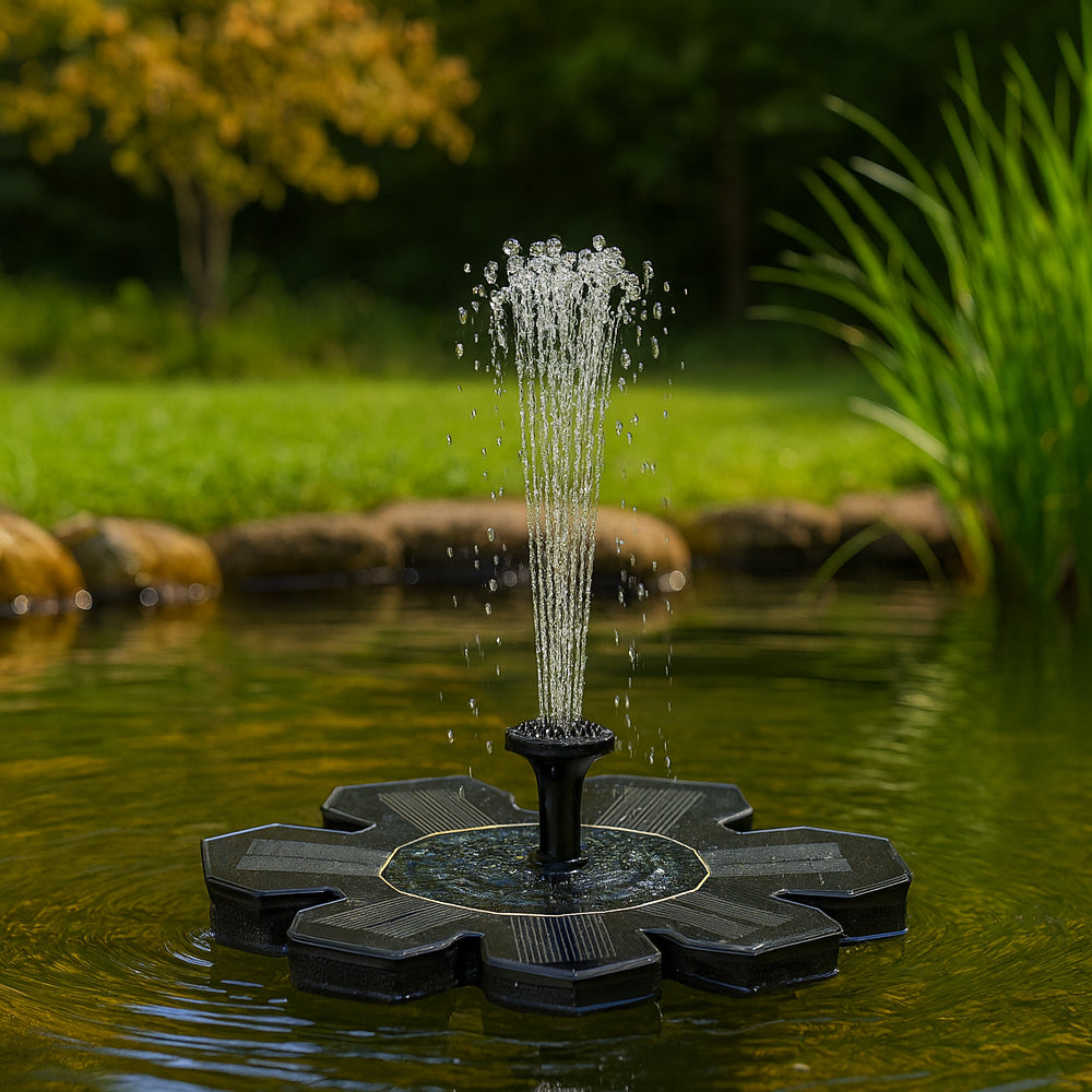 Springvand solar/solenergi drevet (flydende) Ø19 cm